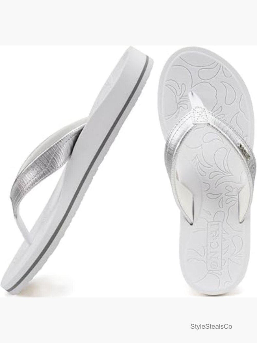 Women's Flip Flops with Arch Support Cushion Soles Comfort Beach Sandals